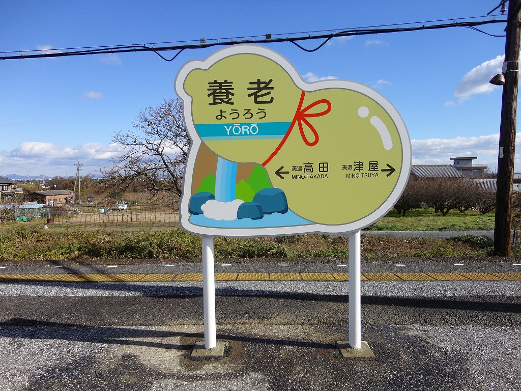 養老鉄道様　養老駅　駅名看板